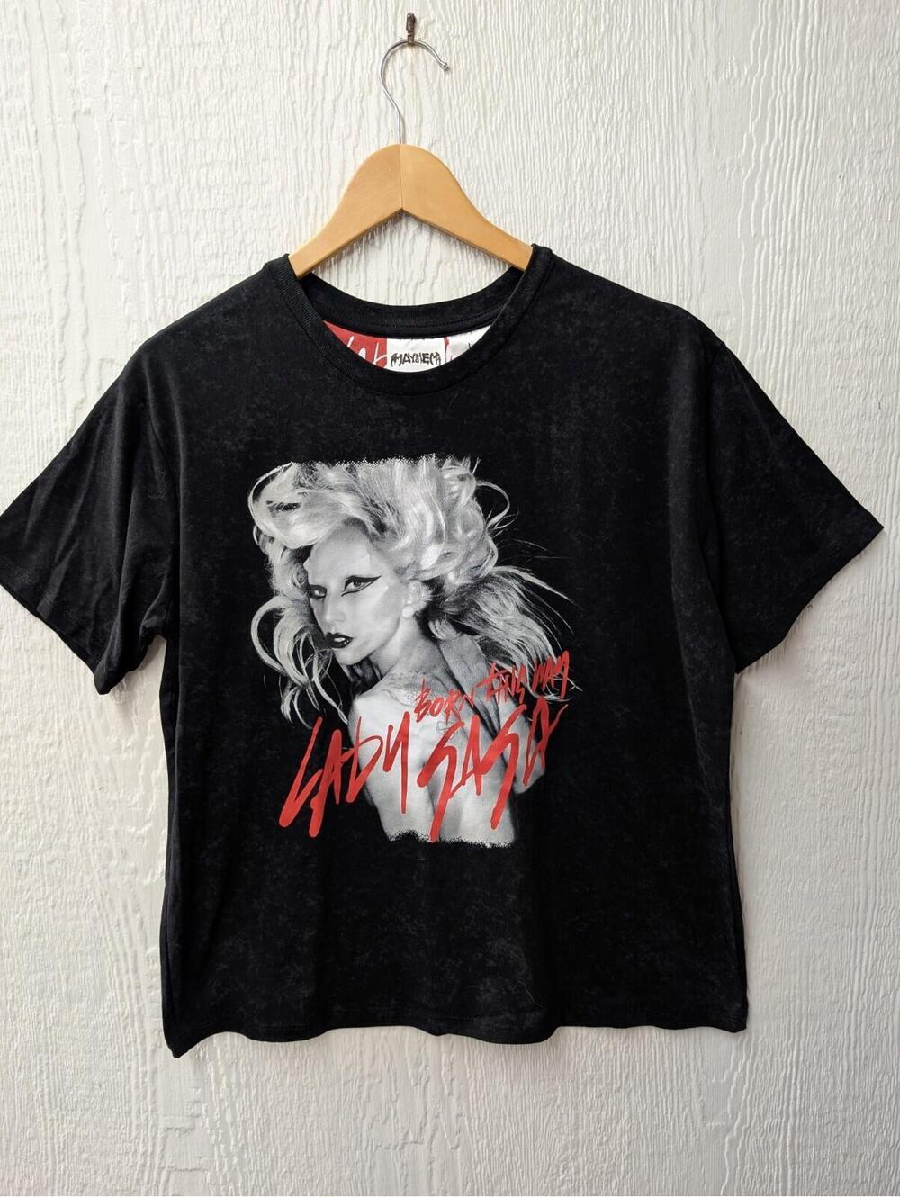 Lady Gaga Shirt Black Mayhem Pop Music Band Tee Born This Way Women's Large